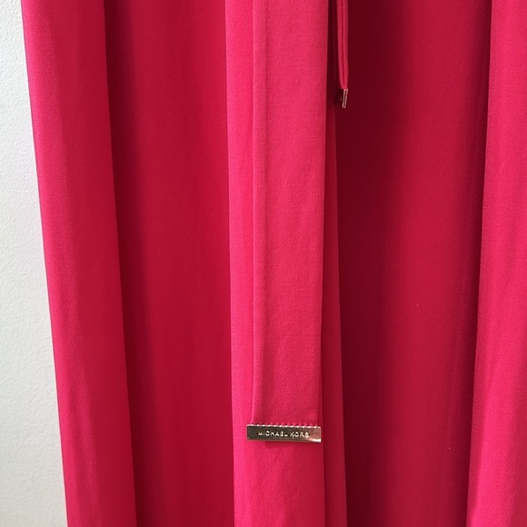 Michael Kors NWT Hot Pink Floor-Length Dress • Size L • Gold Chain Detail - Picture 11 of 13